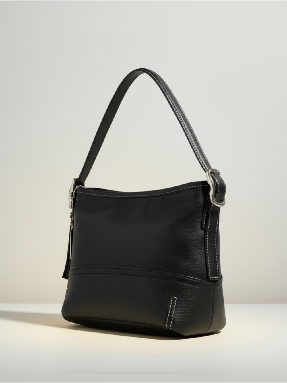 Coach Mini Black Leather Shoulder Bag Y2K 90s Underarm Purse Style 1507 - Picture 8 of 13